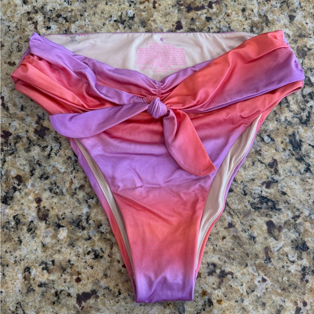 Victoria's Secret Pink to Coral Ombre Bikini Bottom with Front Knot